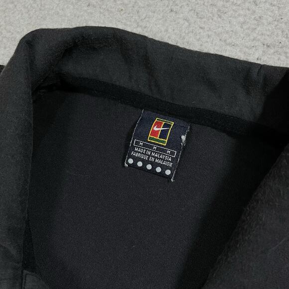 Nike Polo Shirt Mens Medium Gray Tennis Court Vintage Retro Agassi - Picture 3 of 15